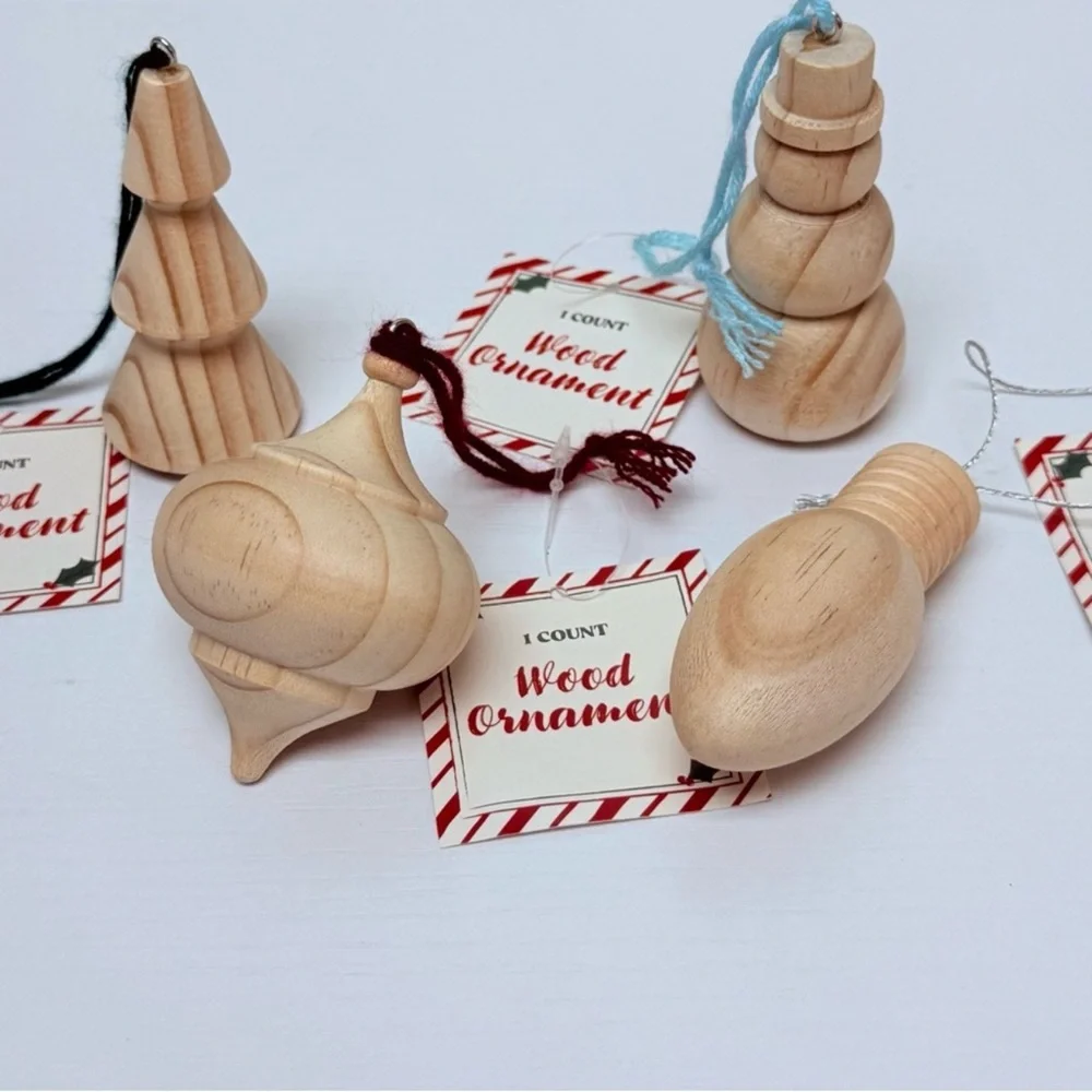 New! Set of 4 Wooden Ornaments from Target Bullseye Playground 2025